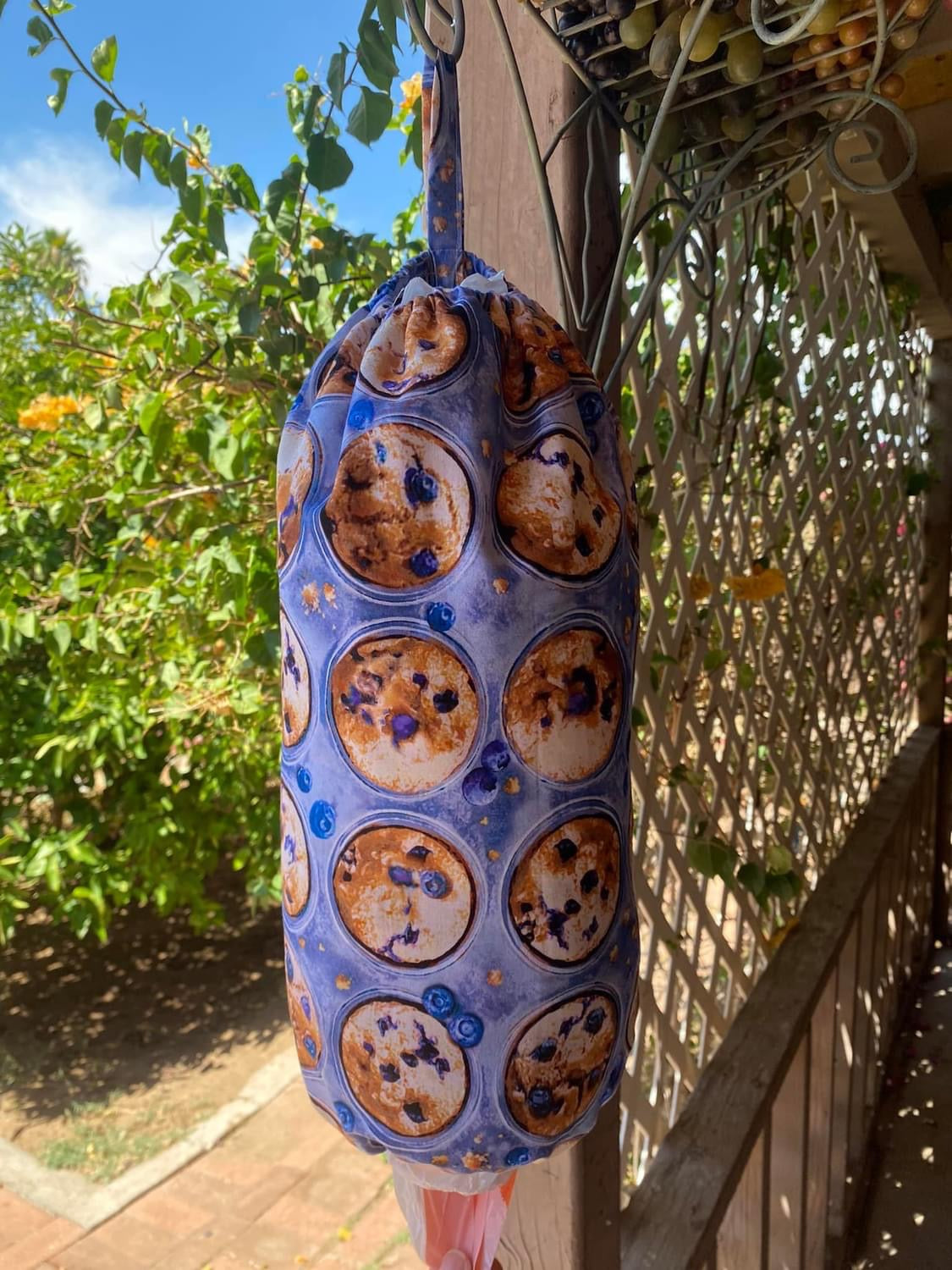 Blueberry Muffin Reusable Cotton Grocery Bag Holder