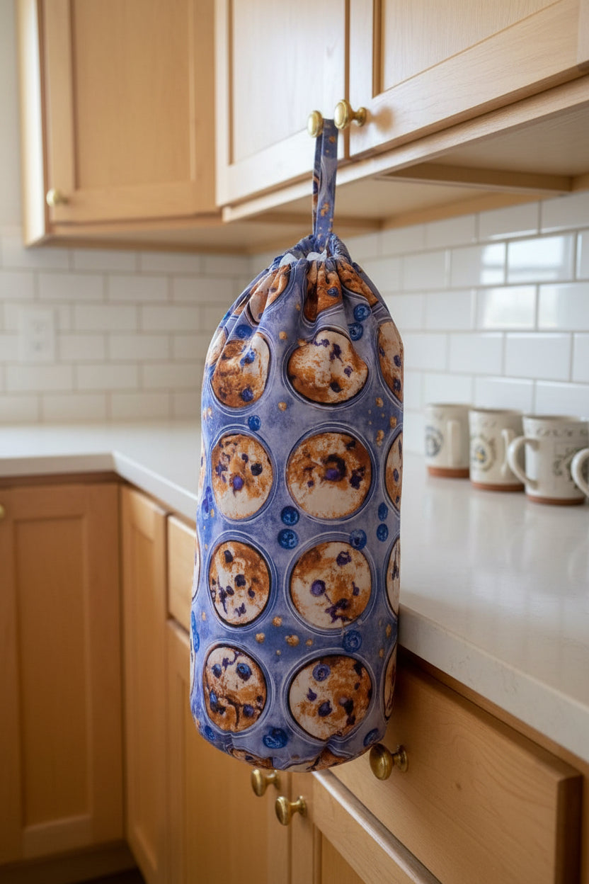Blueberry Muffin Reusable Cotton Grocery Bag Holder