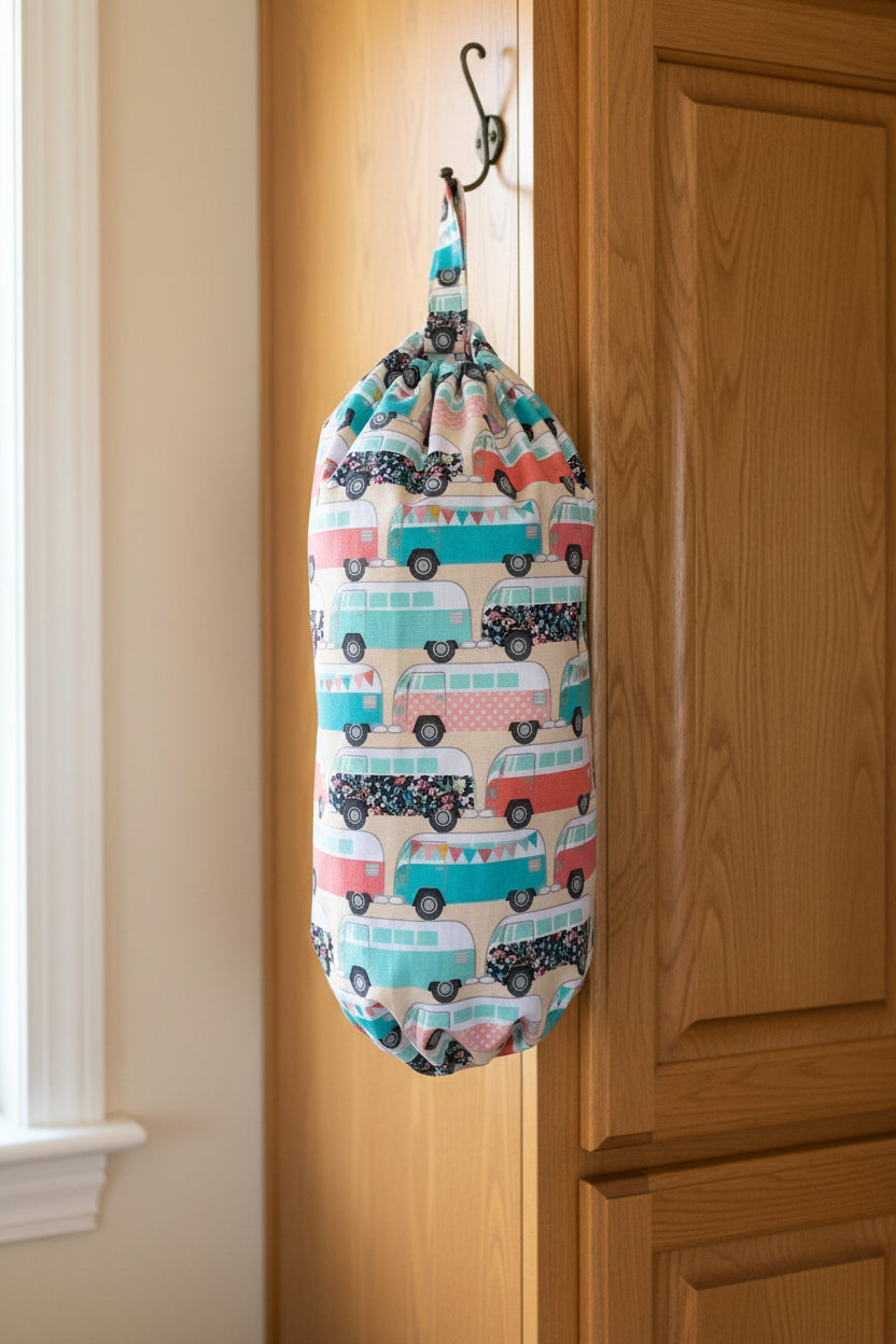 Colorful Campers Cotton Grocery Bag Holder
