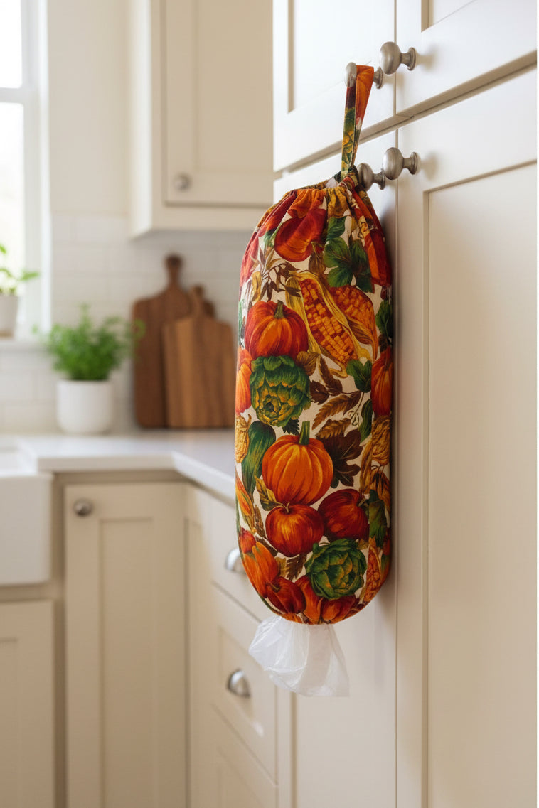 Vintage Harvest Cotton Reusable Grocery Bag Holder