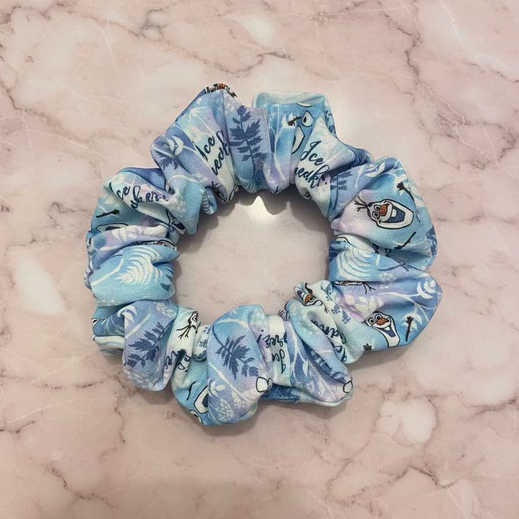 Happy Snowman Kids Cotton Hair Scrunchie