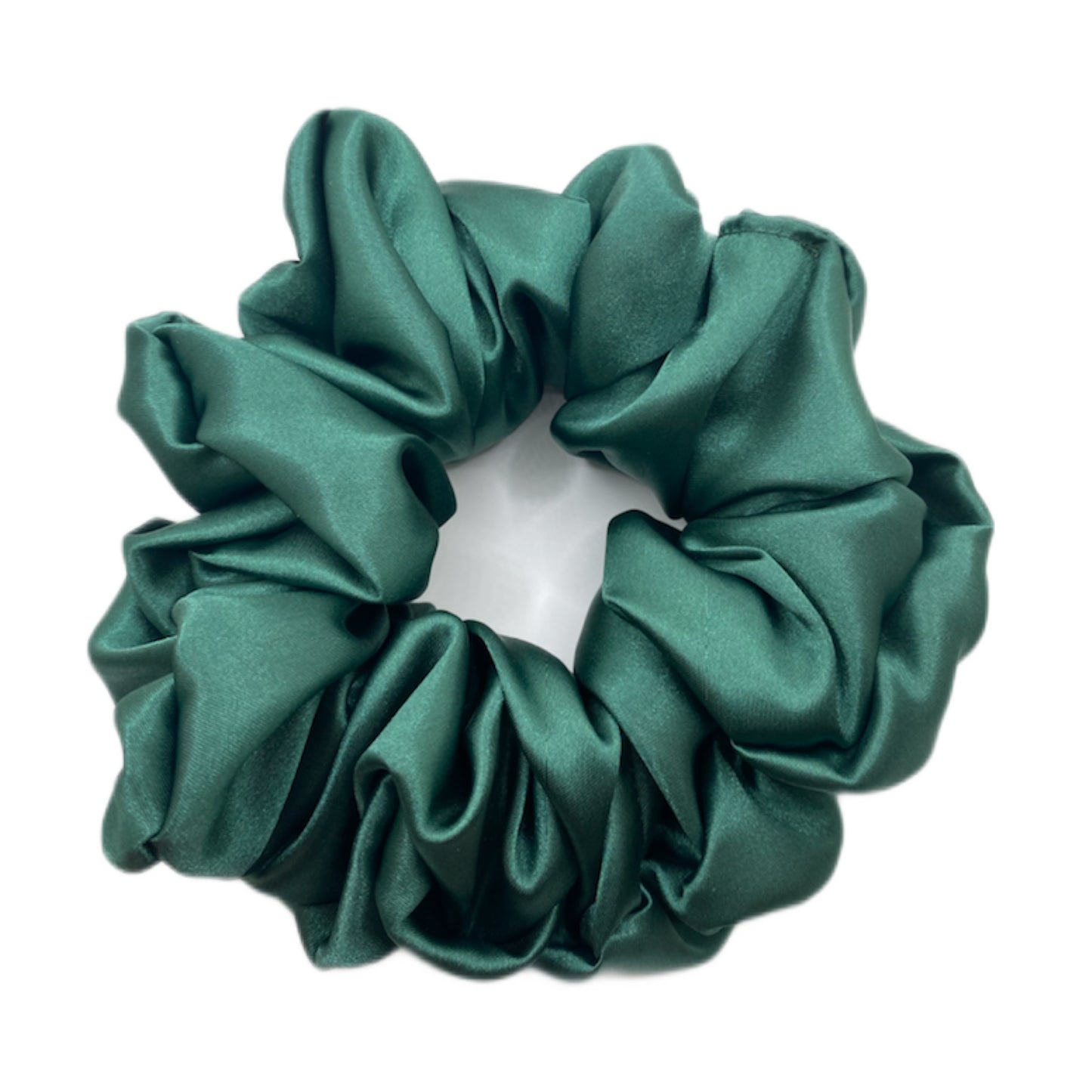 Dark Green Satin Hair Scrunchie