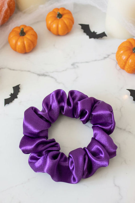 Violet Purple Satin Hair Scrunchie