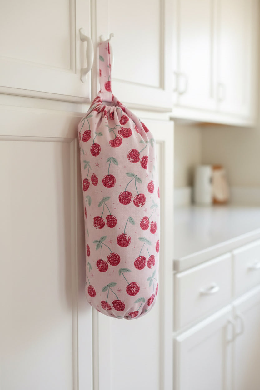 Disco Cherries Cotton Grocery Bag Holder