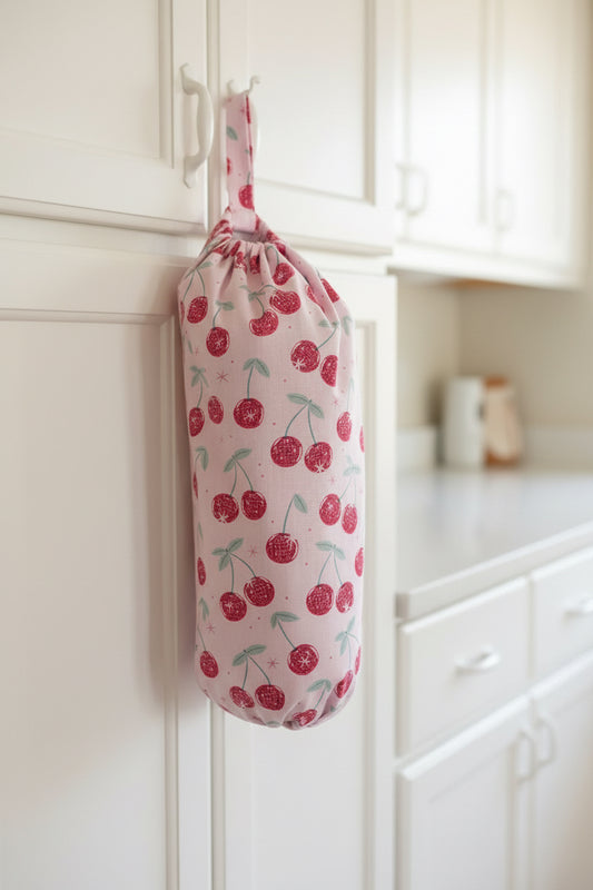 Disco Cherries Cotton Grocery Bag Holder