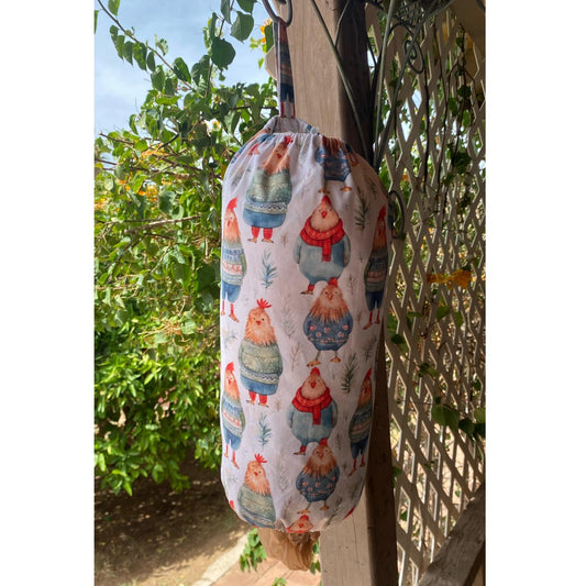 Sweater Chickens Cotton Reusable Grocery Bag Holder