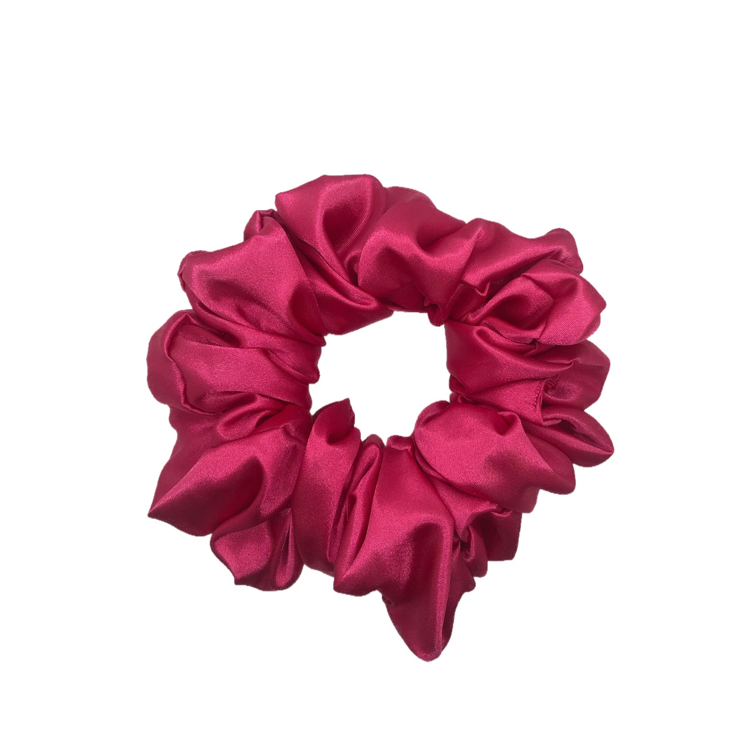Fuchsia Satin Hair Scrunchie