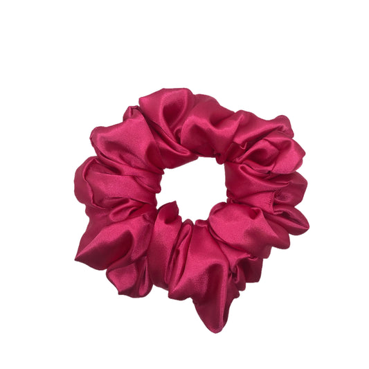 Fuchsia Satin Hair Scrunchie