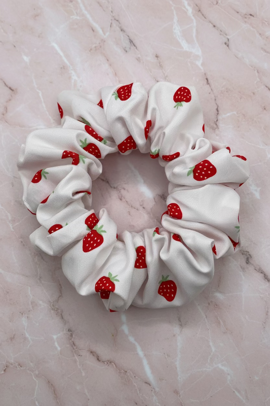 Strawberry Whip Cotton Hair Scrunchie
