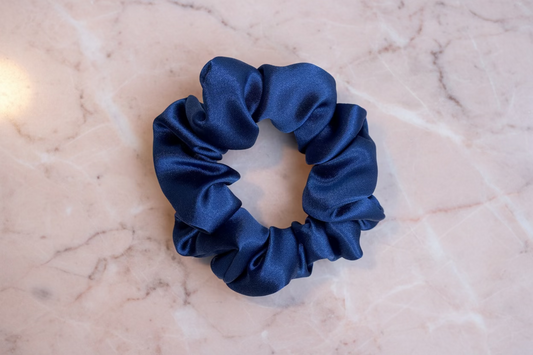 Royal Blue Satin Hair Scrunchie