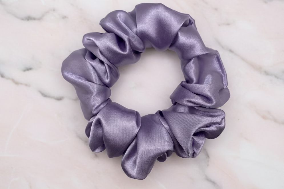 Lilac Purple Satin Hair Scrunchie