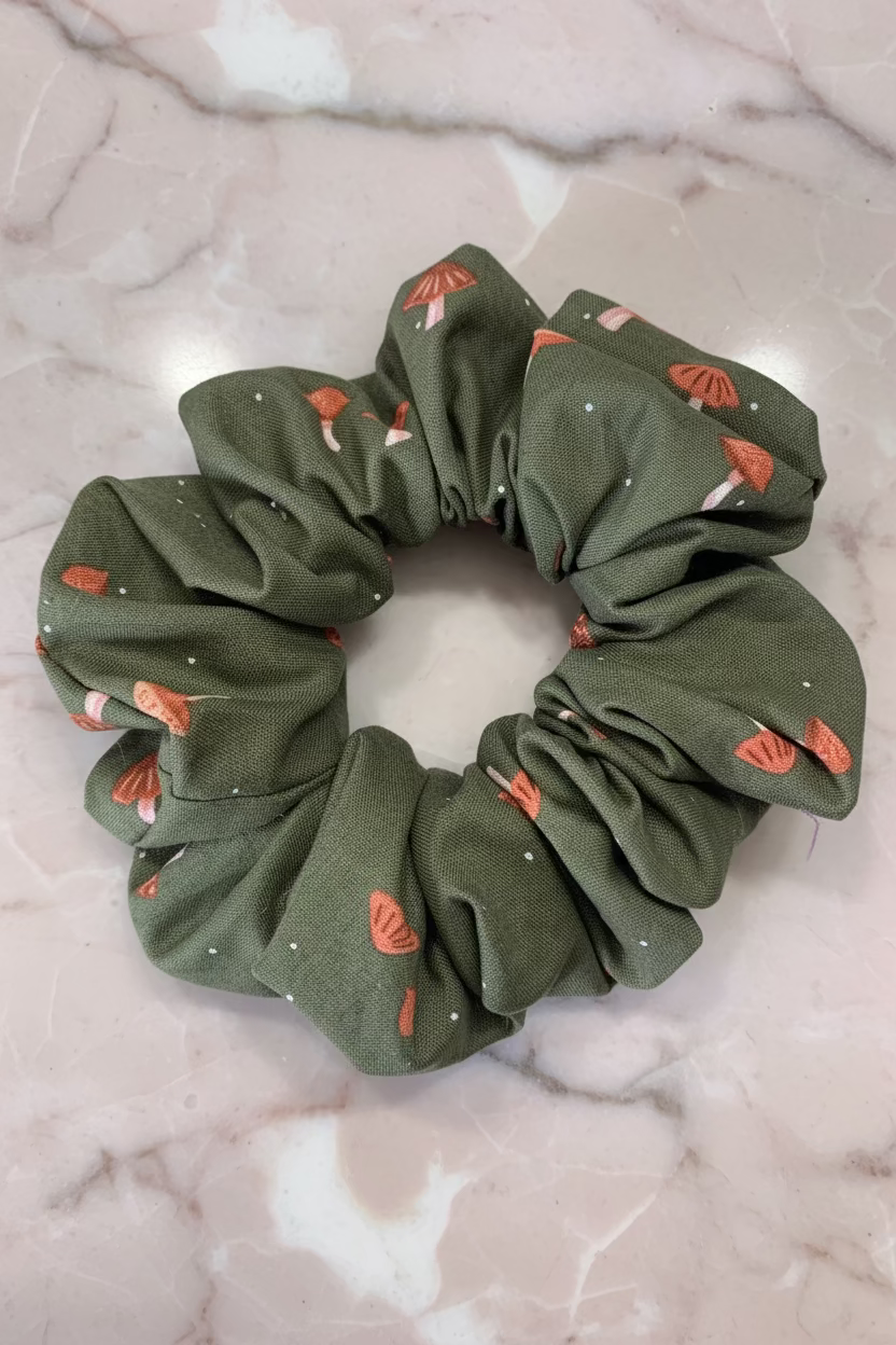 Darling Mushroom Cotton Hair Scrunchie XL