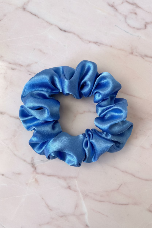 Light Blue Satin Hair Scrunchie