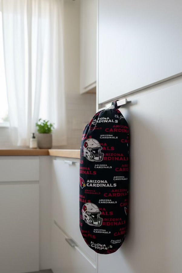 Red Sea Football Fabric Grocery Bag Holder