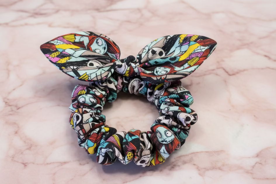 Jack & Sally Bunny Ear Hair Scruchie